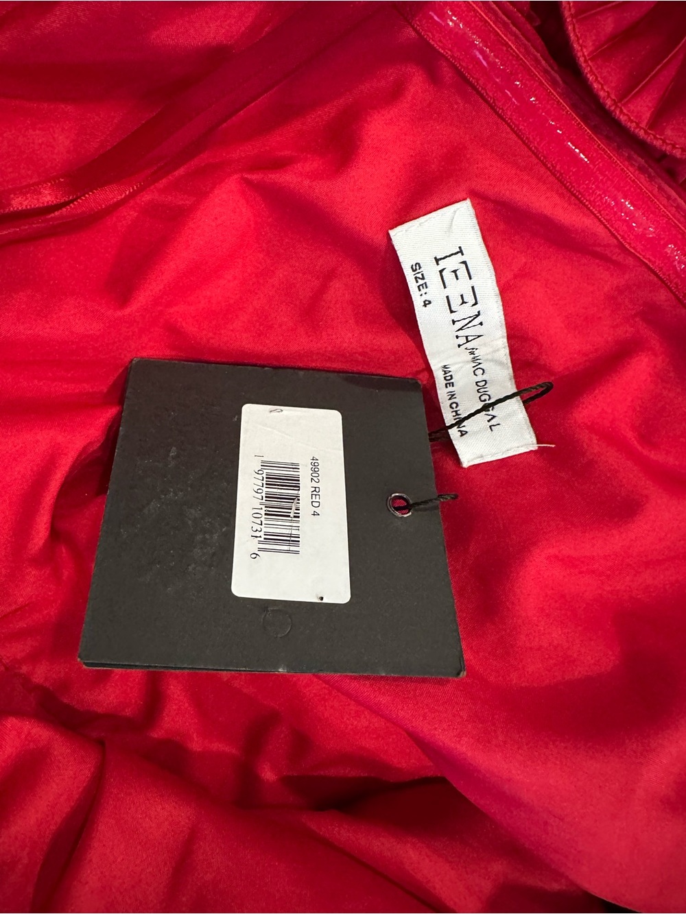 Mac Duggal 49902 Red Pleated One-Shoulder Evening Gown with Ruffle Detail sz 4 - Picture 11 of 11
